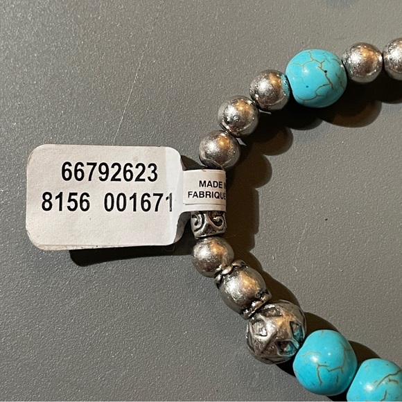 Free People Beaded Turquoise Silver-tone Stretch Bracelets, Lot of 3, NWT! - Picture 4 of 16